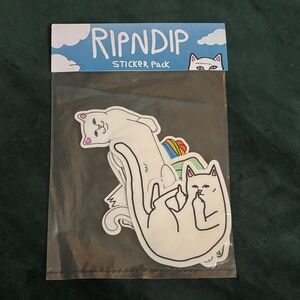 Ripndip Playful Cat Sticker Pack - White and Blue